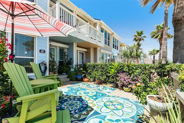 view of patio / terrace featuring a balcony