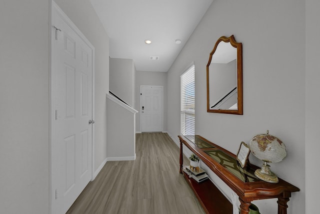 hallway featuring light hardwood / wood-style floors