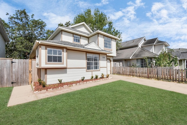 front facade with a front yard