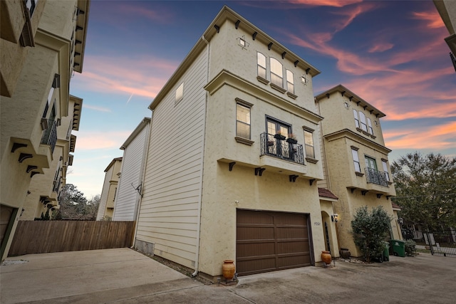 view of front of house with a garage