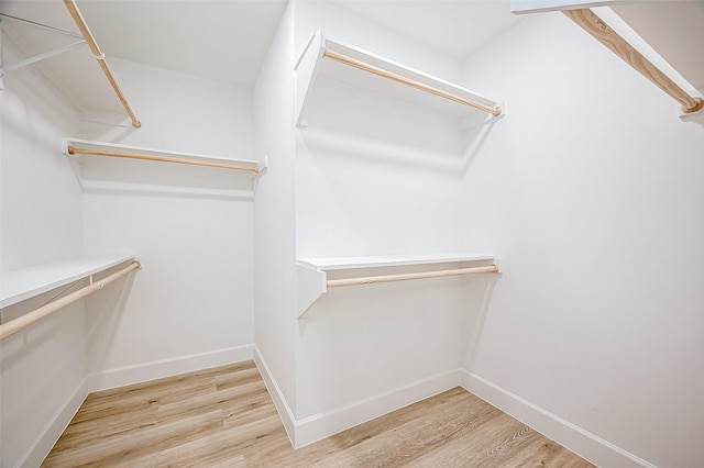 walk in closet featuring hardwood / wood-style floors