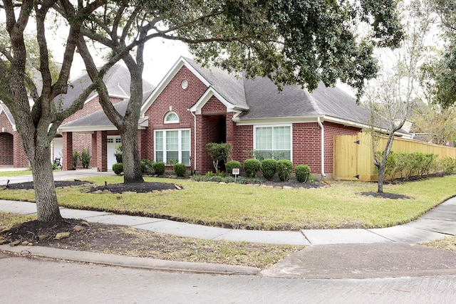 view of front facade featuring a front yard