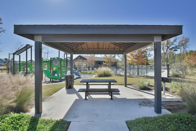 view of community featuring a playground