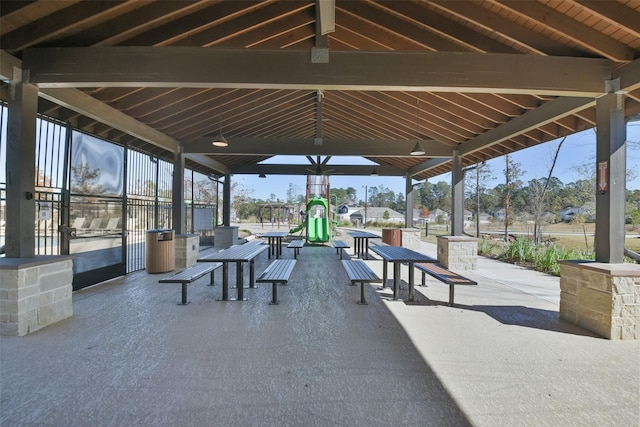 view of patio / terrace with a playground