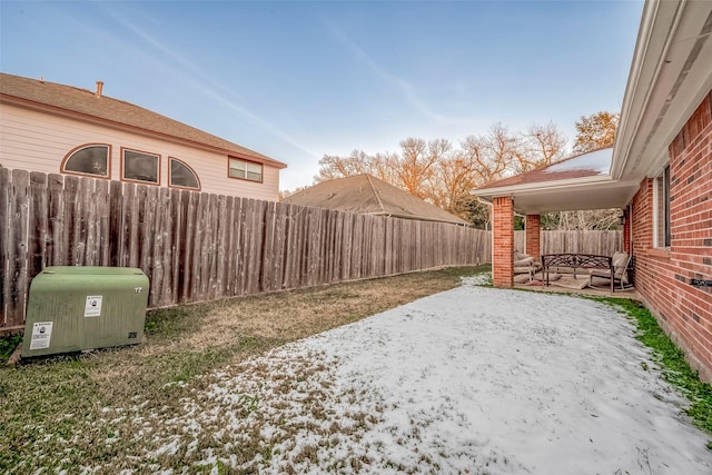 view of yard with a patio area