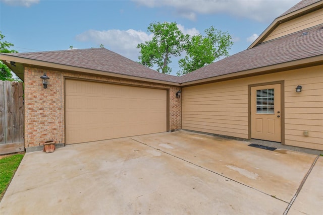 view of garage