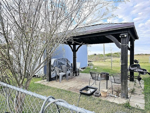 view of patio / terrace featuring a gazebo