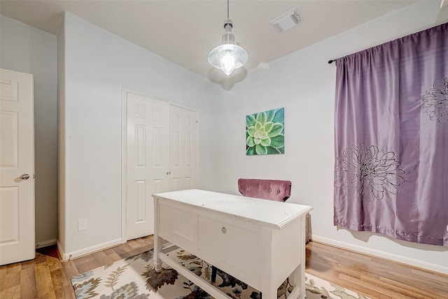 office featuring hardwood / wood-style floors