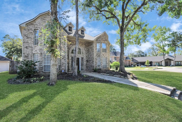 view of front facade featuring a front lawn