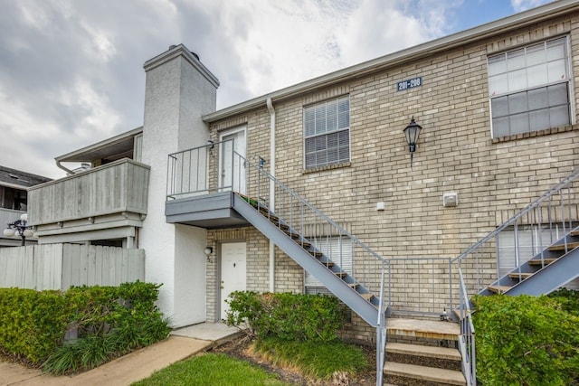 exterior space with a balcony