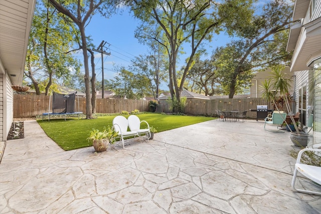 view of patio / terrace featuring a trampoline