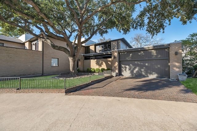 contemporary house with a garage