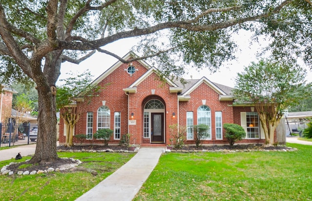 view of front of home with a front yard