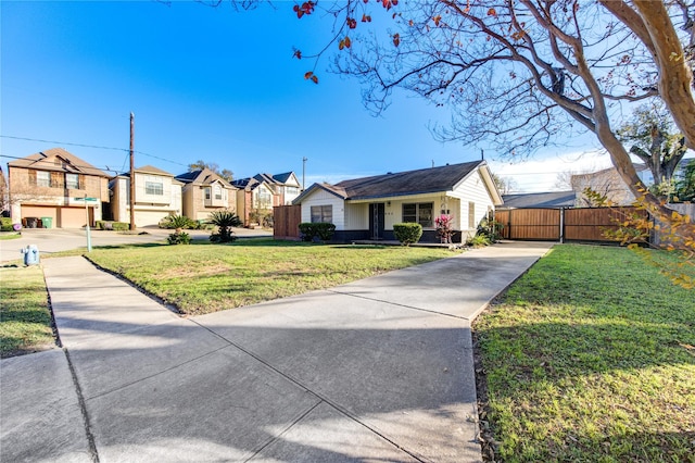 ranch-style house with a front lawn