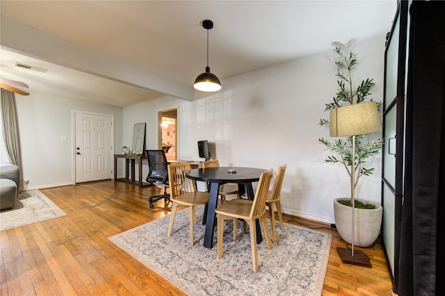 dining area featuring light hardwood / wood-style floors