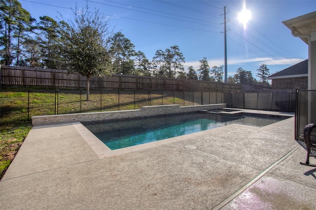 view of pool with an in ground hot tub and a patio