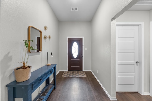 foyer featuring dark hardwood / wood-style floors