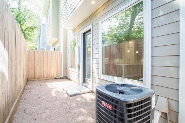 view of patio featuring central AC unit