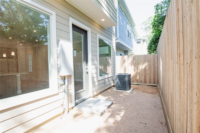 view of patio featuring central air condition unit