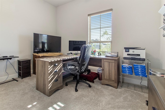 office area with light carpet