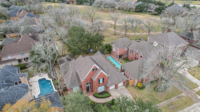 bird's eye view with a residential view