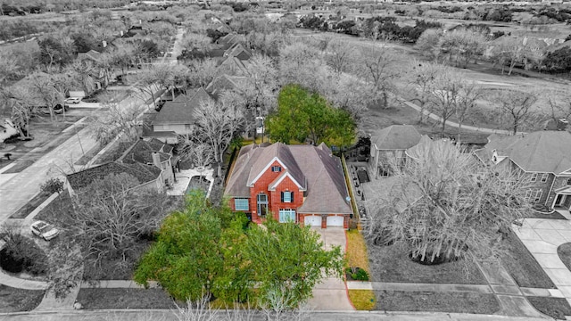 aerial view with a residential view