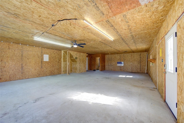 interior space featuring ceiling fan