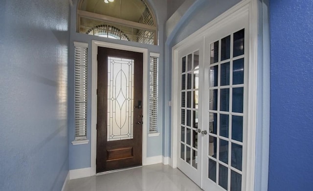 entrance foyer with french doors