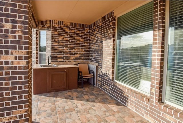 view of patio with sink