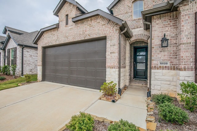 entrance to property with a garage