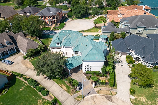 aerial view with a residential view