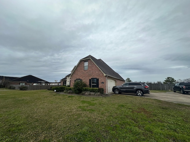 view of property exterior featuring a yard