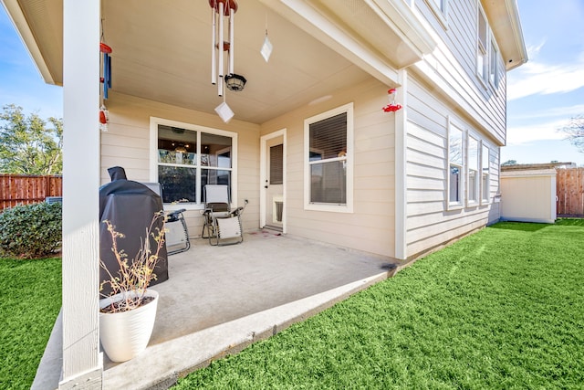 view of patio with grilling area