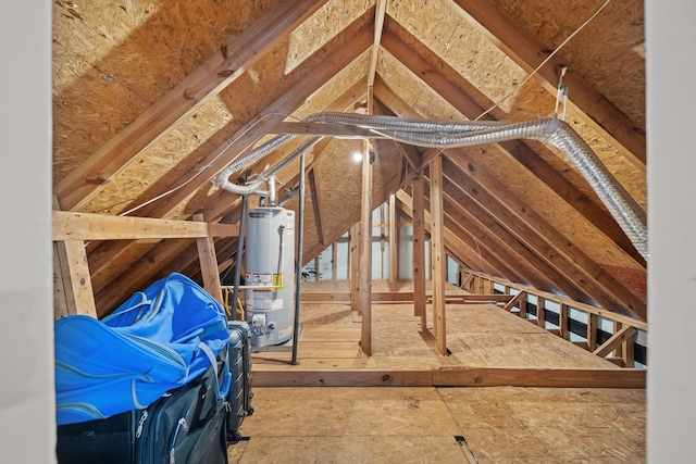 attic with gas water heater