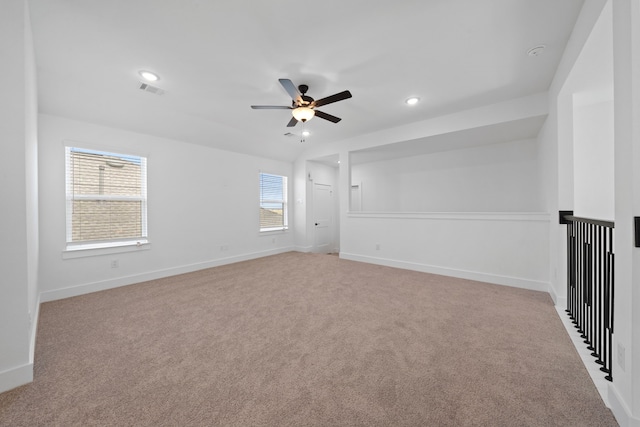 30551 Zoysia Point Ln, Fulshear, TX 77423 - carpeted spare room with a ceiling fan, recessed lighting, and a smoke detector