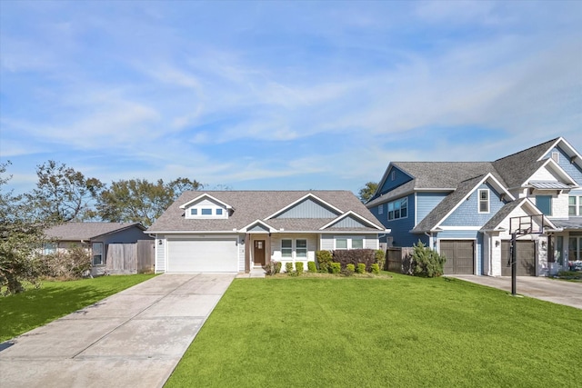 craftsman-style home with a front yard