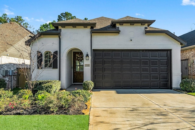 view of front of property featuring a garage