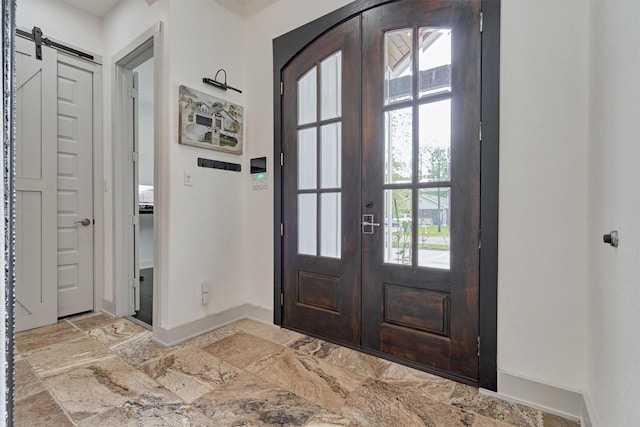 entrance foyer with french doors