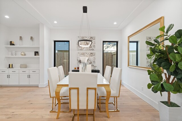 dining area featuring light hardwood / wood-style flooring