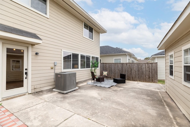 view of patio / terrace featuring central AC unit