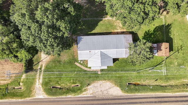 birds eye view of property featuring a rural view