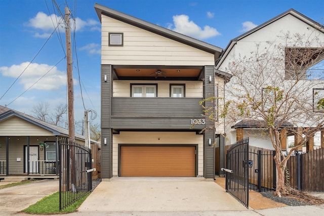 contemporary house with a garage