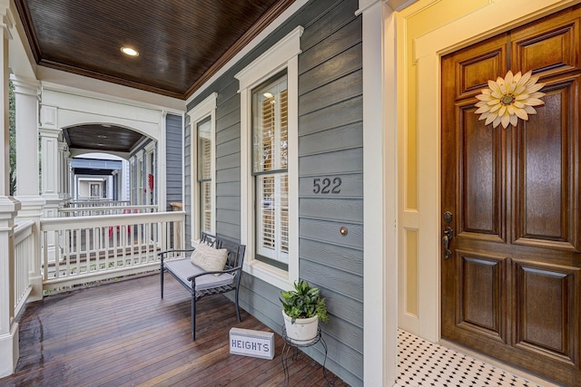 property entrance with a porch