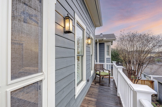 wooden balcony featuring a wooden deck