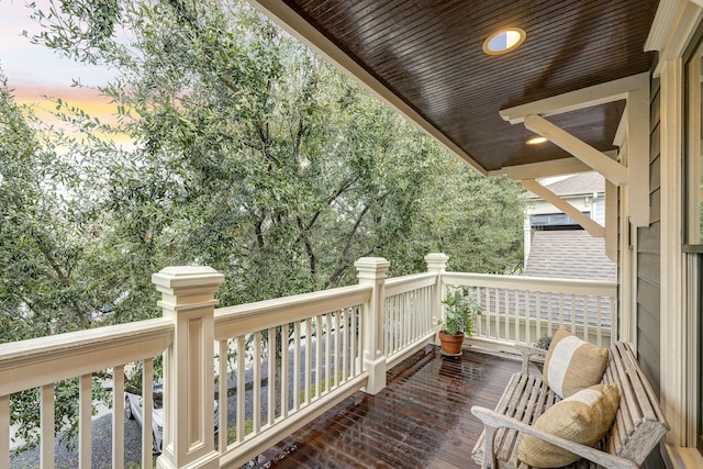 view of deck at dusk