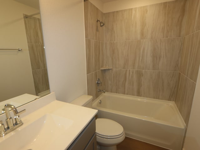 597 Copper Springs Dr, Magnolia, TX 77354 - bathroom with toilet, vanity, and shower / bath combination