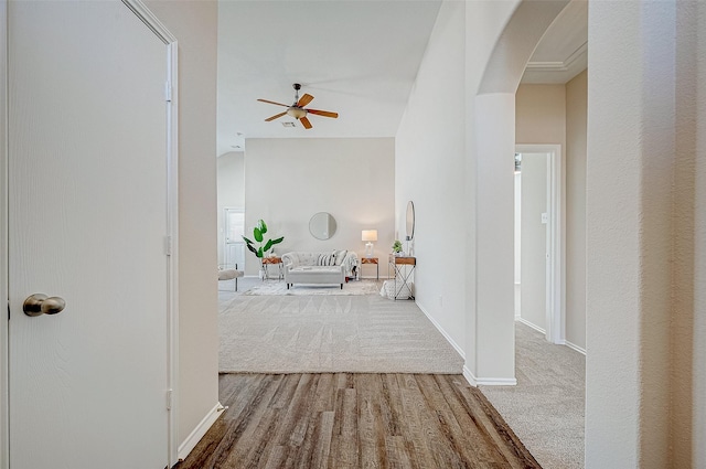 hallway featuring hardwood / wood-style floors