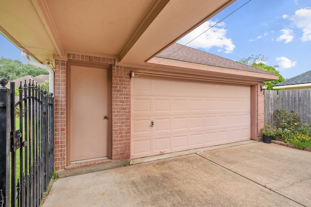 view of garage