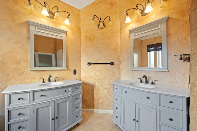 bathroom featuring tile patterned floors and vanity