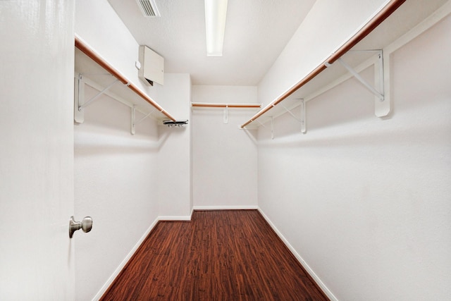 spacious closet featuring hardwood / wood-style flooring